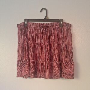 LuLaRoe Red and Black Patterned Mini Skirt